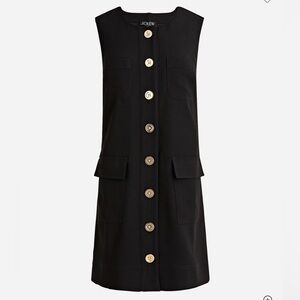 J.Crew Button-front shift dress in drapey crepe sleeveless